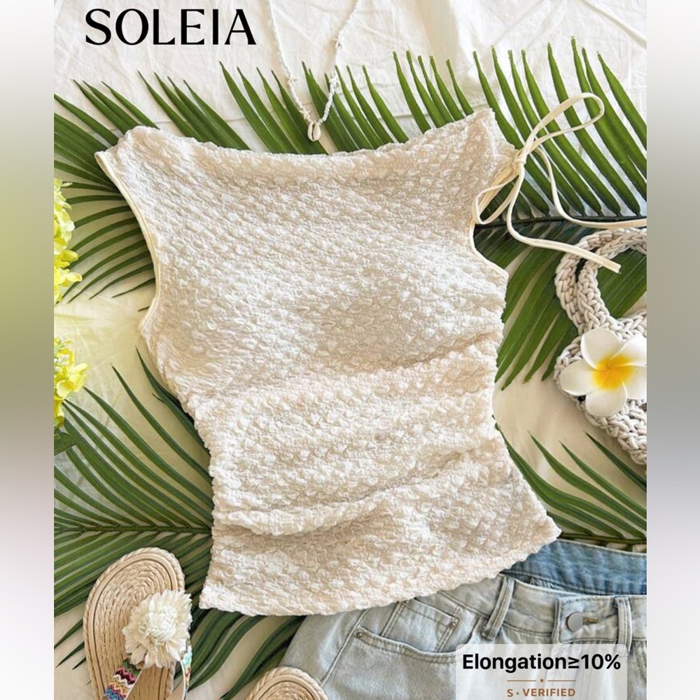 SHEIN Cream Textured Tank Top